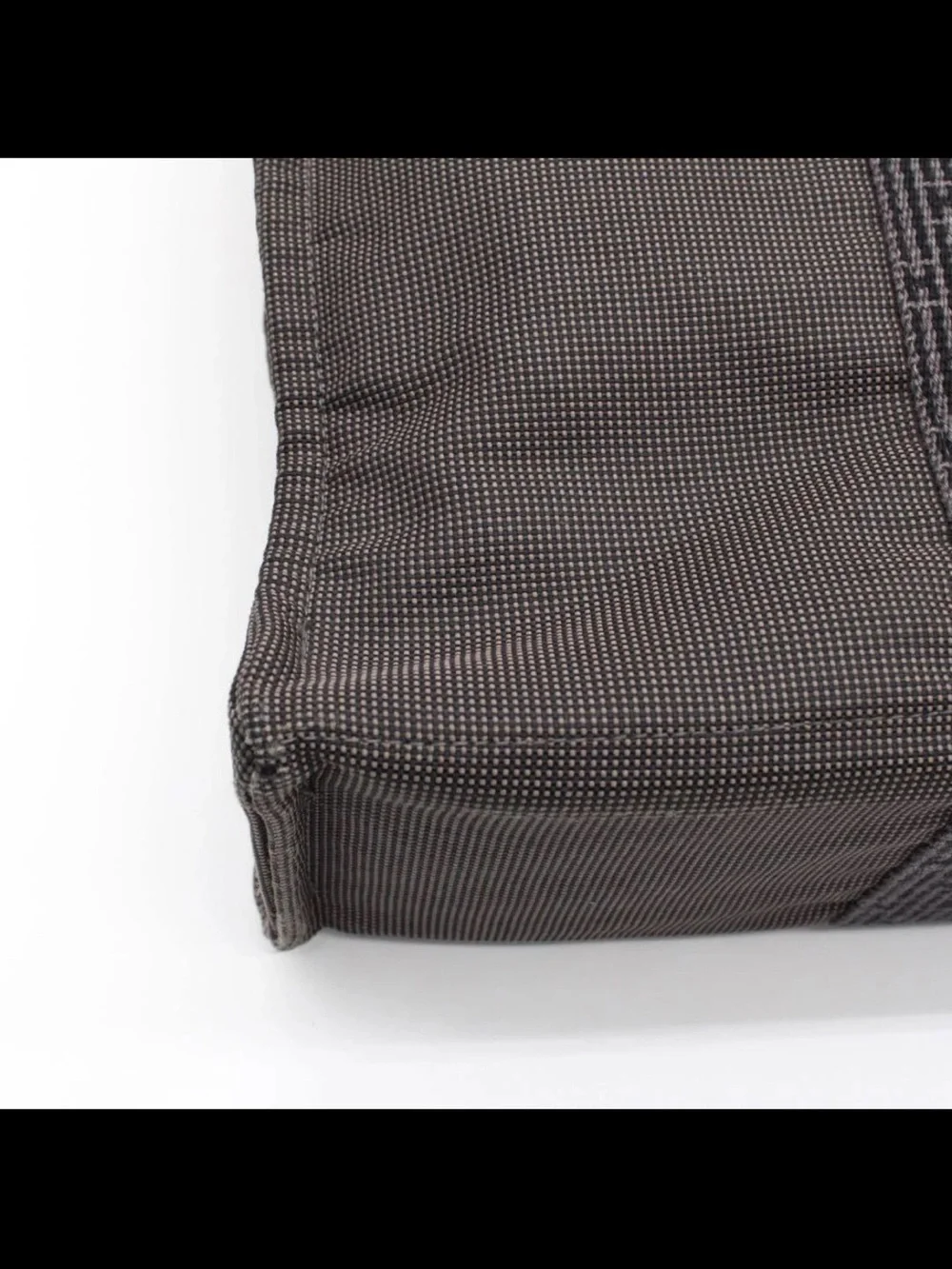 Hermes Dark Brown Canvas Tote with Signature Webbing